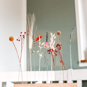 FlowerBar® Flower meadow dried flowers Flowergram & noble oak, wooden arrangement, dried flowers, durable 30 cm