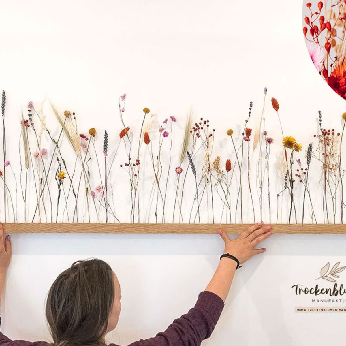 Flowerbar® Flower Meadow – Dried Flowers on Oak Wood, DIY Gift Idea, Handmade, Dried Flowers, Durable, Autumn Decoration - Etsy