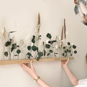 FlowerBar® &quot;Fernweh&quot; dried flowers Flowergram & noble oak, wooden arrangement, dried flowers, durable