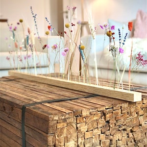 FlowerBar® Flower Meadow Fleurs séchées Flowergram & chêne noble, arrangement en bois, fleurs séchées, durable image 7