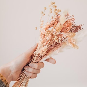 Pakiety wymiany kwiatów FlowerBar® „Fata Morgana” suszone kwiaty trwałe, suszone w sposób zrównoważony kwiaty, opakowanie kwiatów na drewniany drążek