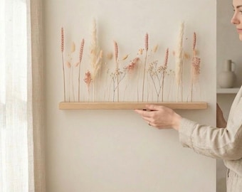 FlowerBar® "Cotton Candy" dried flowers Flowergram & fine oak, wooden arrangement, dried flowers, durable
