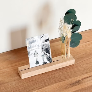 FlowerBar® Memories Wanderlust dried flowers Flowergram & noble oak, wooden arrangement, dried flowers, durable, photo holder image 1