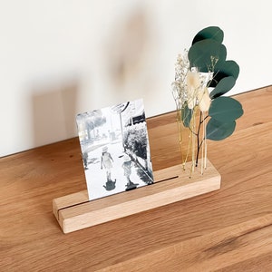 FlowerBar® Memories "Wanderlust" dried flowers Flowergram & noble oak, wooden arrangement, dried flowers, durable, photo holder
