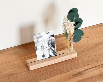 FlowerBar® Memories "Fernweh" dried flowers Flowergram & noble oak, wooden arrangement, dried flowers, durable, photo holder
