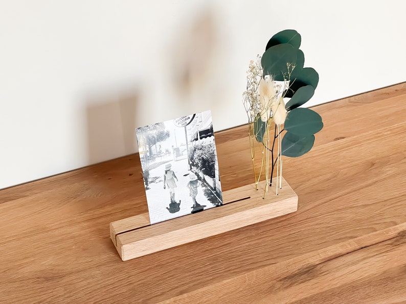 FlowerBar® Memories Wanderlust dried flowers Flowergram & noble oak, wooden arrangement, dried flowers, durable, photo holder image 1