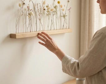FlowerBar® "Summer Meadow" dried flowers Flowergram & noble oak, wooden arrangement, dried flowers, durable
