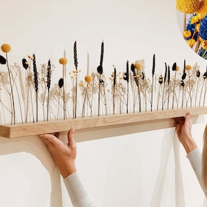 FlowerBar® &quot;Swedish Happiness&quot; dried flowers Flowergram & noble oak, wooden arrangement, dried flowers, durable