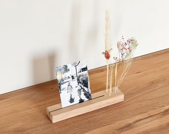 FlowerBar® Memories "Dolce Vita" dried flowers Flowergram & noble oak, wooden arrangement, dried flowers, photo holder, memory