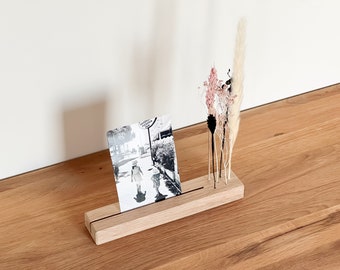 FlowerBar® Memories "Day and Night" dried flowers Flowergram & noble oak, wooden arrangement, dried flowers, photo holder, memory