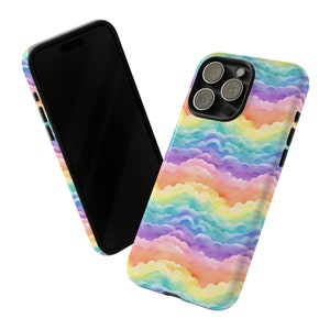 Rainbow Clouds Tough Case, iPhone 13, iPhone 15, iPhone 12 Pro, iPhone 11 Pro, Iphone 14, Iphone 8, Iphone 7, pixel, Samsung Galaxy, water