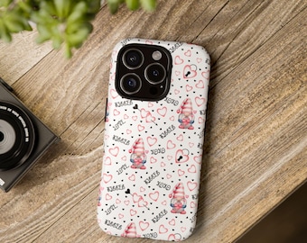 Valentines Gnomes Tough Case, iPhone 13, iPhone 12, iPhone 12 Pro, iPhone 11 Pro, IPhone 8, Samsung, Samsung Galaxy, Pixel, xoxo, kisses,