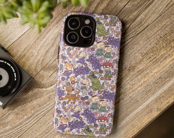 Baby's uit de jaren 90 Tough Case, iPhone 13, iPhone 12, iPhone 12 Pro, iPhone 11 Pro, Iphone 15, Iphone 14, Samsung, Pixel, kinderen uit de jaren 90, tekenfilms