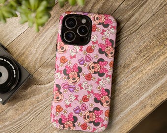 Valentines Girl Mouse Phone Tough Case, iPhone 13, iPhone 12, iPhone 12 Pro, iPhone 11 Pro, Iphone 15, Iphone 14, Samsung, Pixel Case, hart