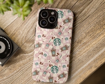 Boho coffee Phone Tough Case, iPhone 13, iPhone 12, iPhone 12 Pro, iPhone 11 Pro, Iphone 15, Iphone 14, Samsung, Pixel Case, iced coffee