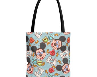 Borsa tote Boy Mouse per San Valentino, borsa riutilizzabile, borsa riutilizzabile, borsa carina, regno magico, borsa tote blu, regalo di compleanno, regalo per la festa della mamma, divertente