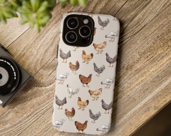 Cute Chickens Phone Tough Case, iPhone 13, iPhone 12, iPhone 12 Pro, iPhone 11 Pro, Iphone 15, Iphone 14, Samsung, Pixel Case, chicken lover