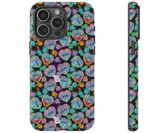 Funda resistente para teléfono Blue Alien Hearts, iPhone 13, iPhone 12, iPhone 12 Pro, iPhone 11 Pro, Iphone Xr, Iphone 14, Samsung, Pixel Case, Stitch