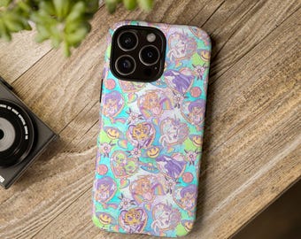 Groovy 90s Phone Tough Case, iPhone 13, iPhone 12, iPhone 12 Pro, iPhone 11 Pro, Iphone 15, Iphone 14, Samsung, Pixel, jaren 90 kinderen, regenboog,