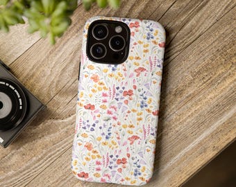 Dainty Floral Phone Tough Case, iPhone 13, iPhone 12, iPhone 12 Pro, iPhone 11 Pro, Iphone 15, Iphone 14, Samsung, Pixel Case, boho, minimal