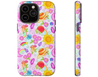 Estuche resistente para teléfono con diseño de planetas florales, iPhone 13, iPhone 12, iPhone 12 Pro, iPhone 11 Pro, Iphone, Iphone 14, Samsung, Pixel Case, Galaxy