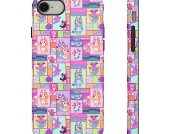 Patchwork Dogs Phone Tough Case, iPhone 13, iPhone 12, iPhone 12 Pro, iPhone 11 Pro, Iphone Xr, Iphone 8, Iphone 7, Samsung, Pixel, Puppy