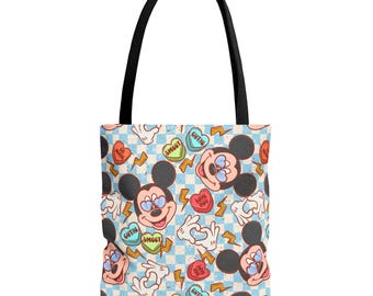 Borsa tote Boy Mouse per San Valentino, borsa riutilizzabile, borsa riutilizzabile, borsa carina, regno magico, borsa tote blu, regalo di compleanno, regalo per la festa della mamma, divertente