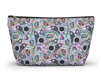 Bolsa de accesorios para cámaras Muffin con fondo en T, bolsa de maquillaje, bolsa de artículos de tocador, monedero, bolsa de viaje, bolsa con cremallera, monedero para tarjetas, organizador de bolsos