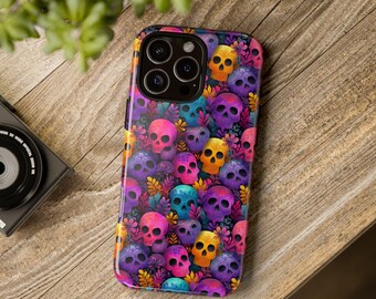 Halloween Skulls Phone Tough Case, iPhone 13, iPhone 12, iPhone 12 Pro, iPhone 11 Pro, Iphone, Iphone 14, Samsung, Pixel Case, skulls