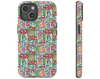 Boho Cottagecore Mushroom Dogs Phone Tough Case, iPhone 13, iPhone 12, iPhone 12 Pro, iPhone 11 Pro, Iphone, Iphone 14, Samsung, Pixel Case