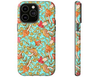 Estuche rígido para teléfono Eucalyptus Mushrooms, iPhone 13, iPhone 12, iPhone 12 Pro, iPhone 11 Pro, Iphone Xr, Iphone 14, Samsung, Pixel Case, Boho