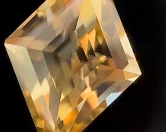 Zircon 0.80 carats, 7.20 x 5.27 x 3.24 mm. Lozenge cut yellow zircon, Sri Lanka. No treatment. Precision cut