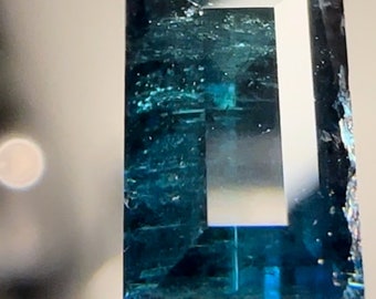 Indicolite Tourmaline  6.80 x 3.93 x 3.39 mm 0.85 carats , indicolite tourmaline, Pakistan. No heat or treatment