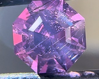 Winza sapphire 0.40 carats, 4.00 x 4.00 x 2.83 mm. Octagon step cut. Pink, purple . No treatment. Precision cut Winza sapphire
