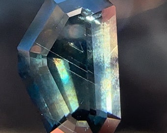 Sapphire 0.80 carats, 6.90 x 4.12 x 2.74 mm, free form step cut. No treatment. Garba Tula, Kenya, natural sapphire