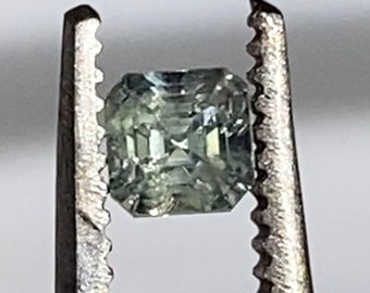 Green Montana Sapphire, 0.30 Carat, Square Emerald Cut