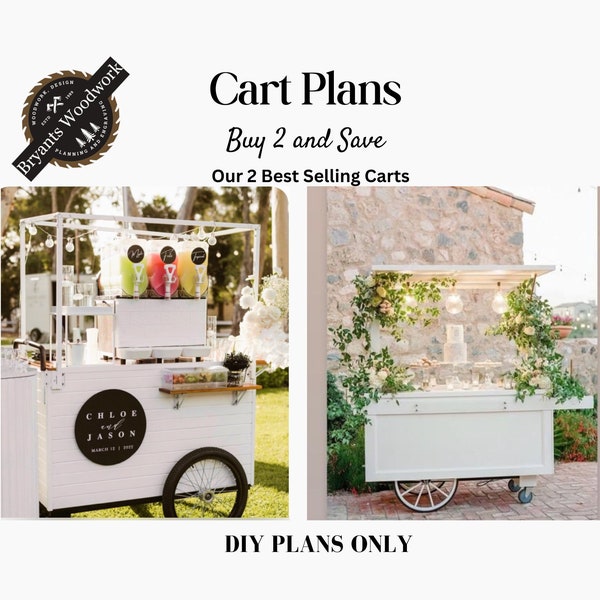 Two Catering Carts at Discounted Price | Drink Cart | Cake Cart | Wedding Cart | Party Cart | Plans Only