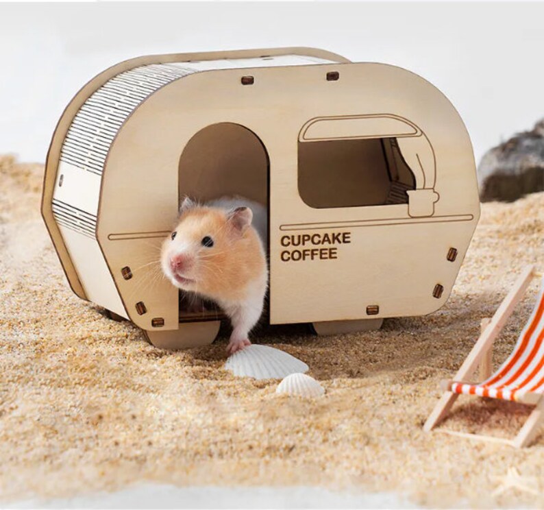 Image showcasing Hamster Camper House Assembly Kit customizable - Etsy