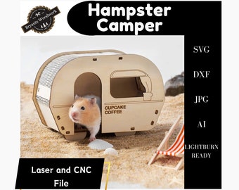 Hamster Camper | Hamster House Laser Files for 3mm (1/8" thickness) (Files Only)