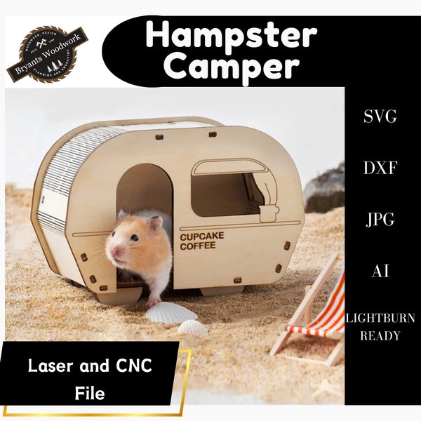 Hamster Camper | Hamster House Laser Files for 3mm (1/8" thickness) (Files Only)