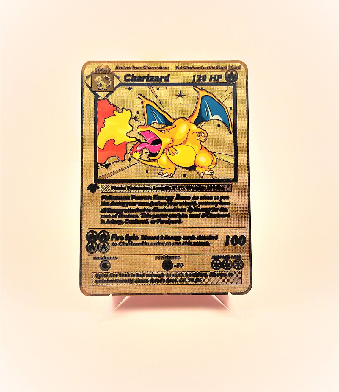 POKEMON CARD Custom Dracaufeu Première édition Base Set 4/102 Etsy France