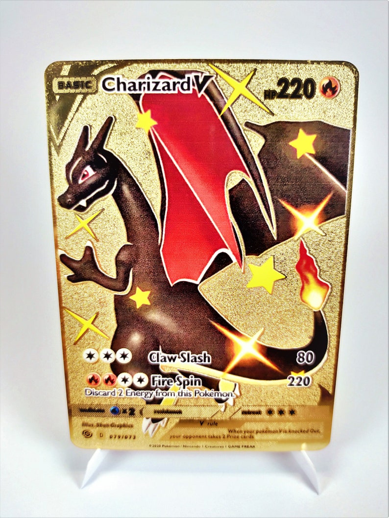 POKEMON CARD Custom Dracaufeu Shiny Charizard V 079/073 Etsy