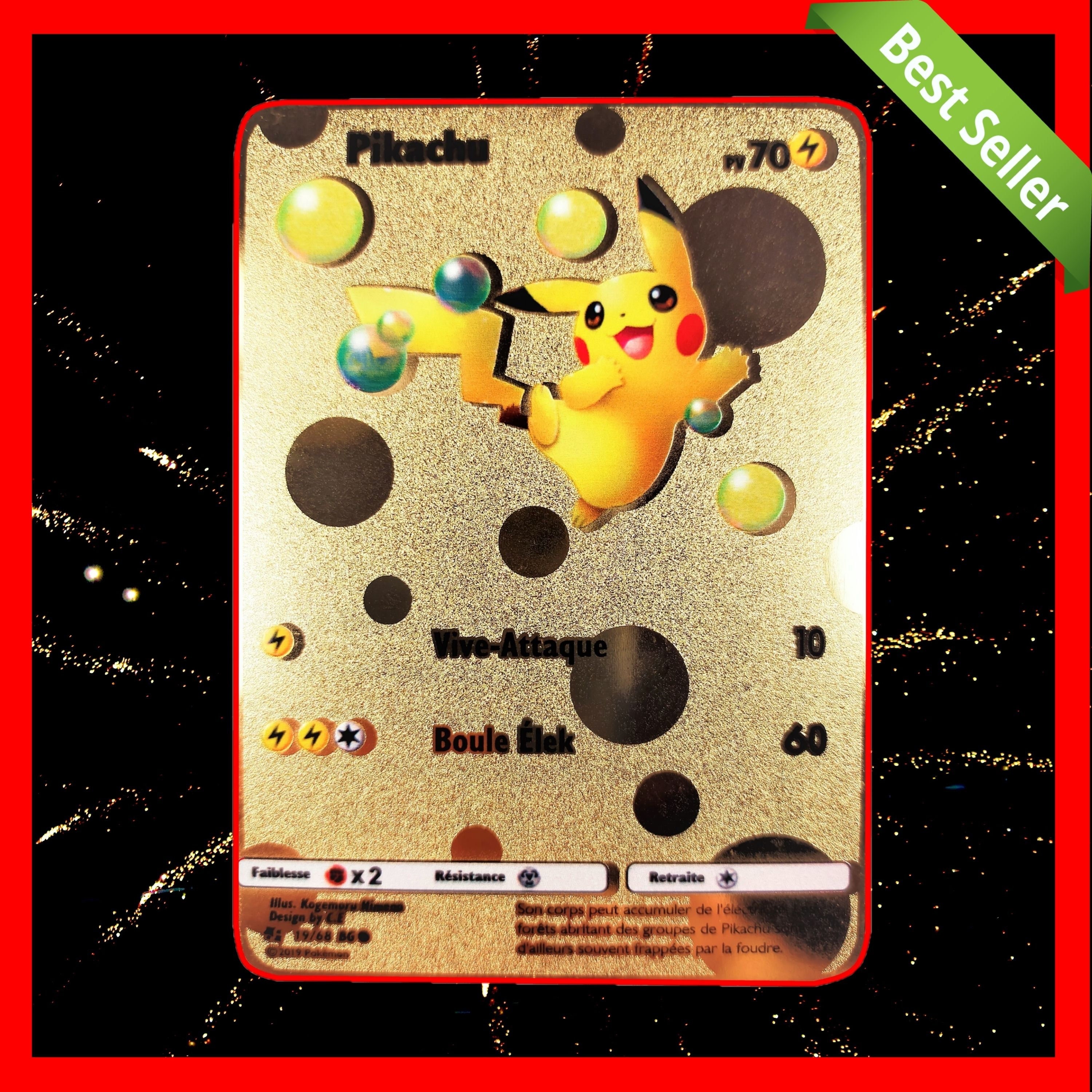 Pokemon Card Custom Pikachu 19 68 Edition Limitee Acier Etsy Australia
