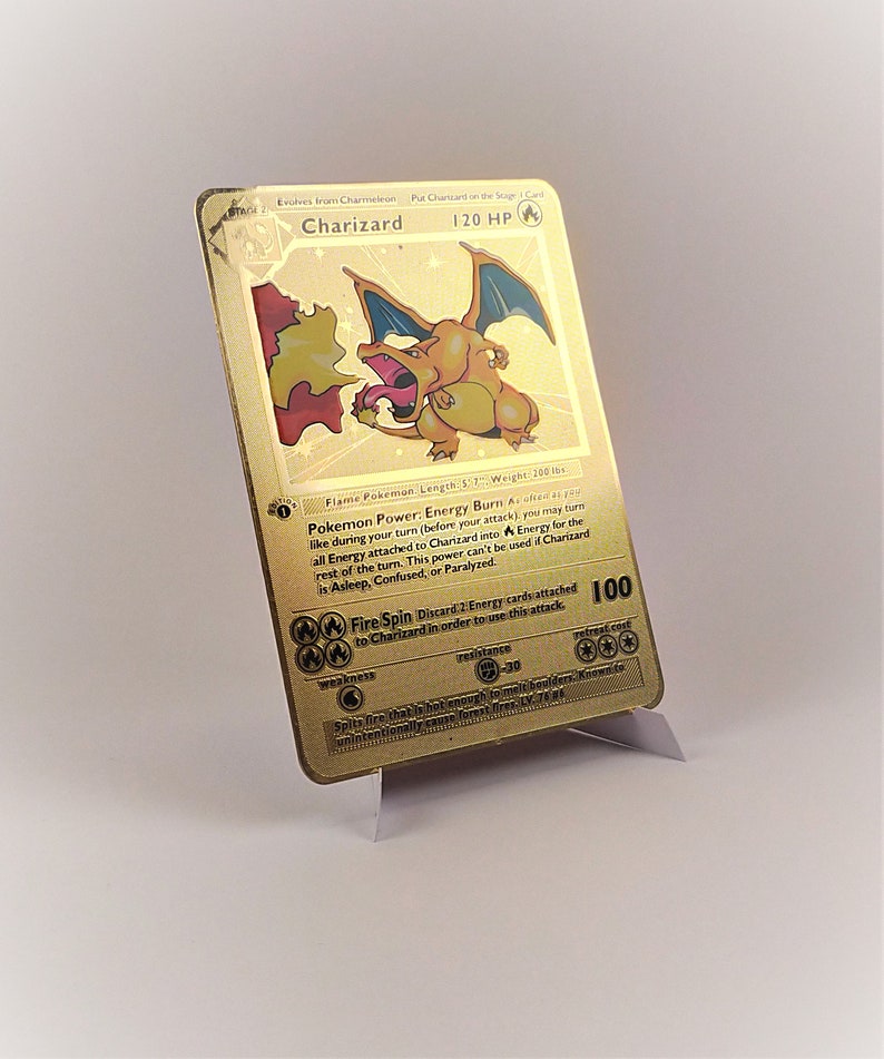 POKEMON CARD Custom Dracaufeu Première édition Base Set 4/102 Etsy France