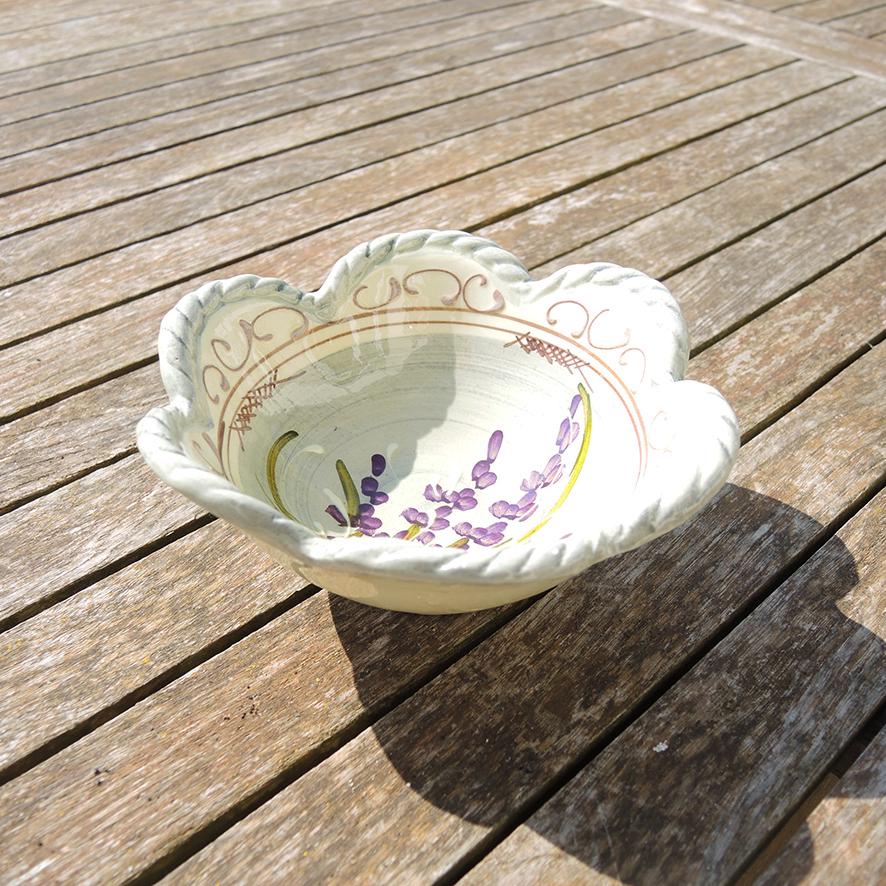 Vallaurisヴァロリス陶器 ボウル ハンドペイント アザミ柄フランス大皿 Vallaurisヴァロリス陶器 ボウル ハンドペイント アザミ柄フランス大皿