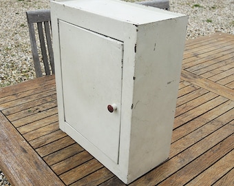 Antique French White Enamel Medicine Cabinet