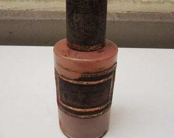 Antique French Pharmacy Jar / Apothecary Bottle  : Iron Carbon