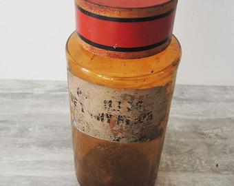 Antique French Brown Glass Apothecary Jar / Bottle