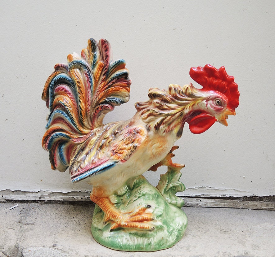 Rare Vintage Italian Ceramic Rooster