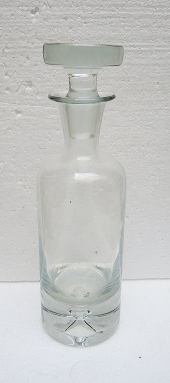 Antique Polish Krosno Decanter in Thick Glass